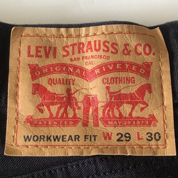Levi's Jeans Mens 29x28 Workwear Fit Straight Leg Black Wash - Picture 3 of 16